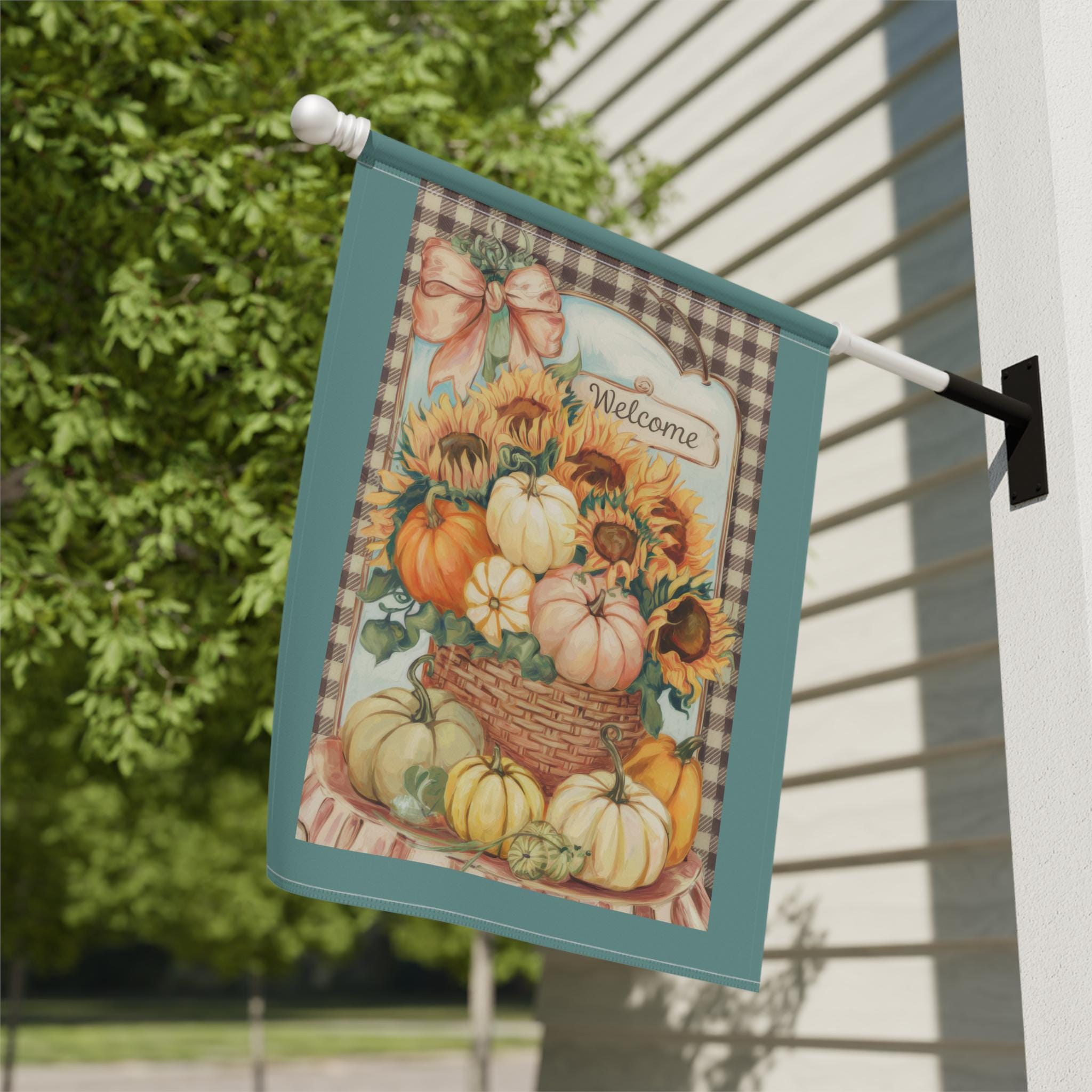 Hello Fall - Bandiera Da Giardino Con Zucche Autunnali, Decorazione Per