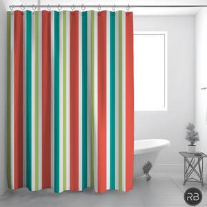 Colorful Striped Shower Curtain: Modern Bathroom Decor