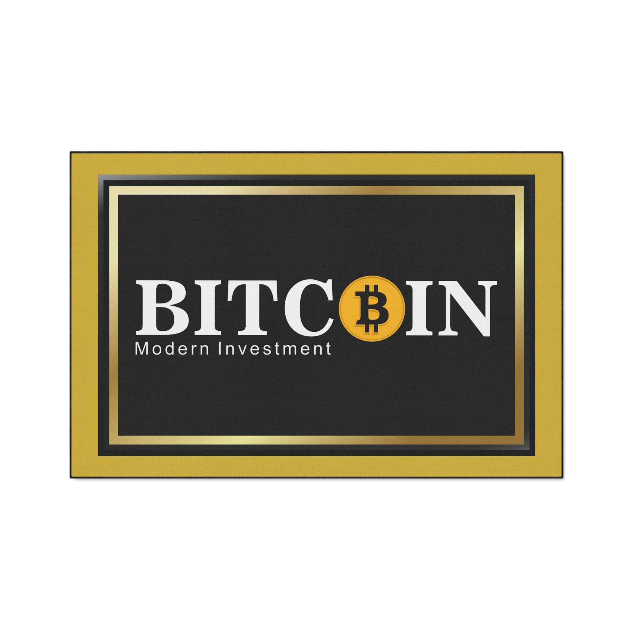 Bitcoin Rug, Modern Investment, Gold Border Entryway Decor - Etsy Ireland