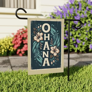 Ohana Floral Garden Flag: Tropical Hawaiian Home Decor