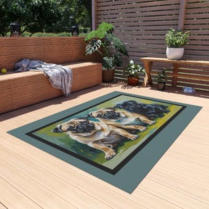 Pug Rug, Dog Rug, Cute Rug, Funny Rug, Animal Rug, Home Decor, Floor Decor, Housewarming Gift, Pet Lover Gift, Unique Rug