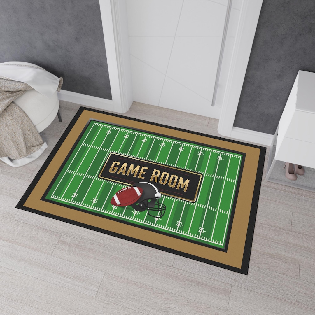 Football Filed Rugg Football Field Rug, Game Room Decor, Man Cave Rug - Etsy