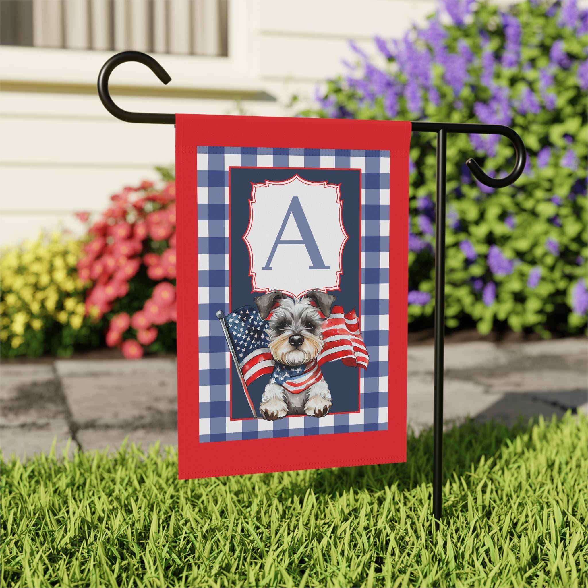 Ganshan Bi Bandiera Da Giardino Shih Tzu Benvenuto – 30x45 Cm – Doppia Faccia Con Stelle E Strisce – Decorazione Esterna Per 4 Luglio