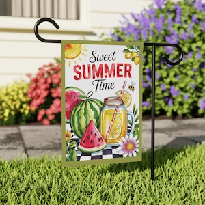 Watermelon Lemonade Garden Flag: Sweet Summer Outdoor Decor