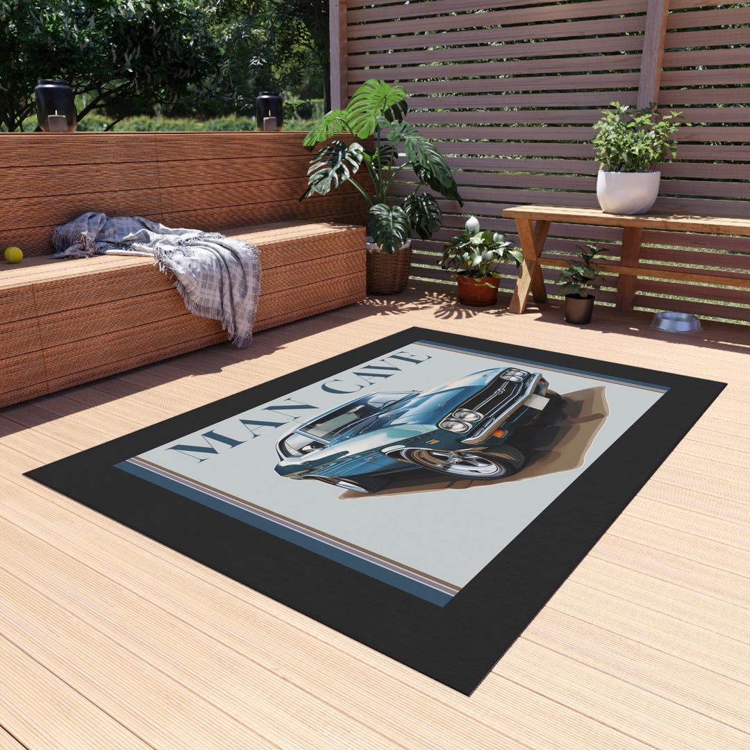 Muscle Car Rug: Vintage Automotive Art, Man Cave Decor - Etsy