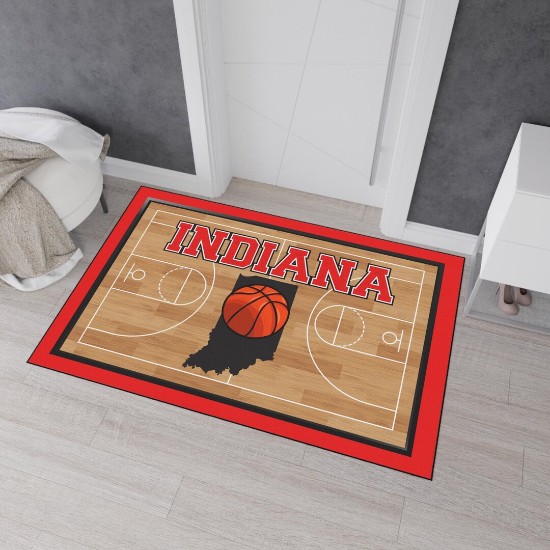 Indiana Basketball Court Rug: Heavy Duty State Map Sports Rug - Etsy