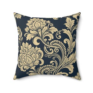 Elegant Floral Pillow, Damask Throw Pillow, Decorative Pillow, Home Decor Pillow, Accent Pillow, Sofa Pillow, Sizes 14 16 18 20in