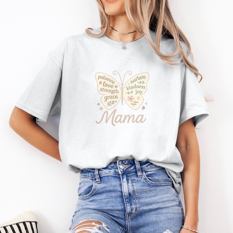 Mama Butterfly Design - Floral Mom Shirt, Hoodie or Sweatshirt