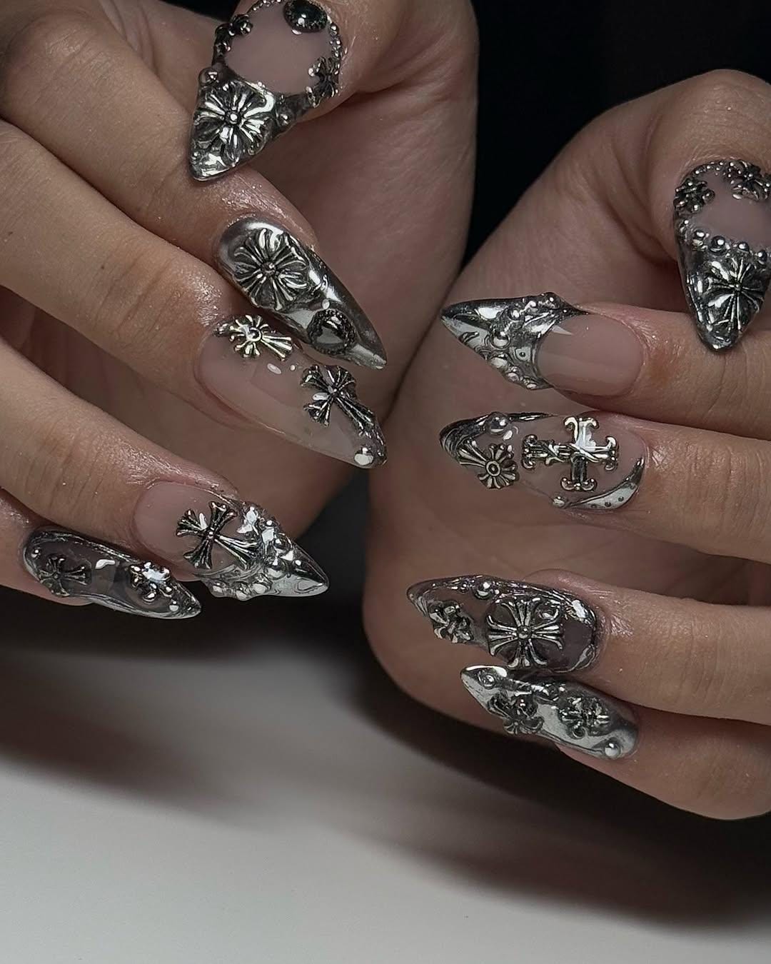Chrome Hearts Nails - Etsy