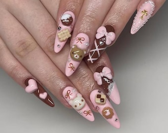 ネイルチップ・付け爪 TEDDY Amazon | ネイルチップ 24枚入 ネイルチップ ショート 短め 可愛い優雅