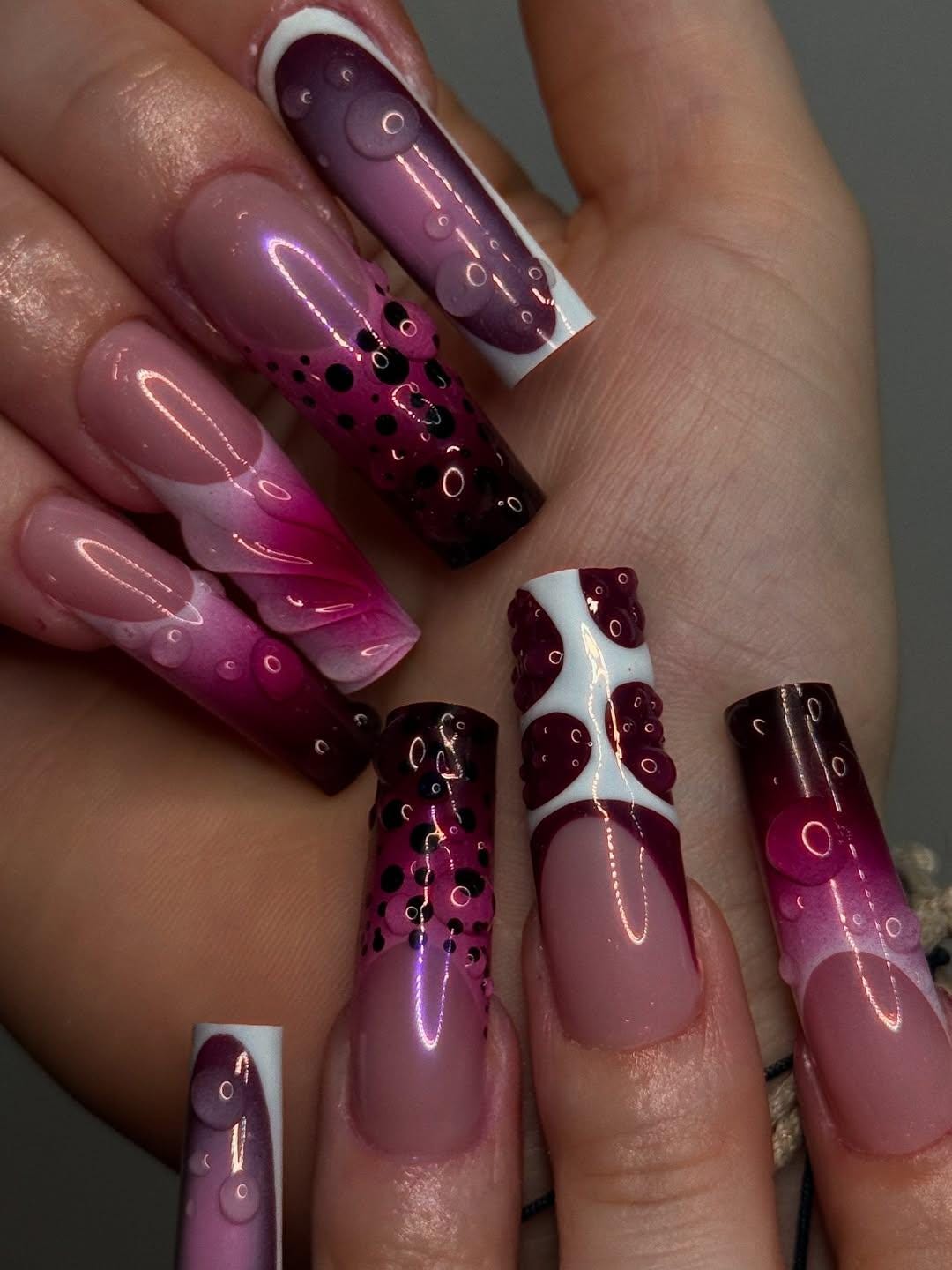 2025 Glam Burgundy Nails