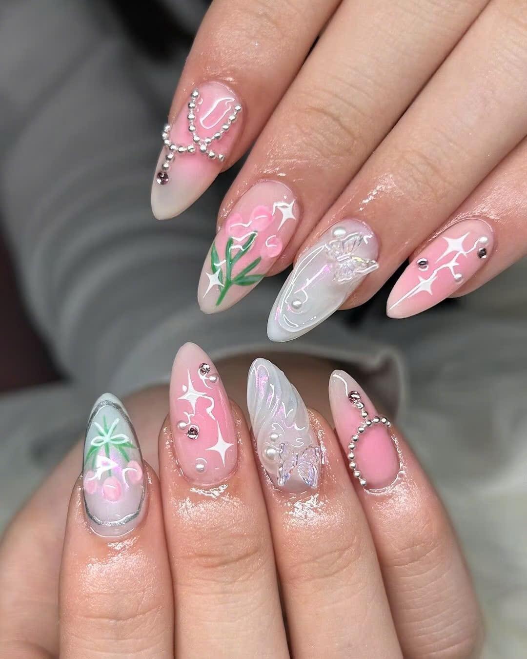 2025 Floral Flutter Nails That Dream