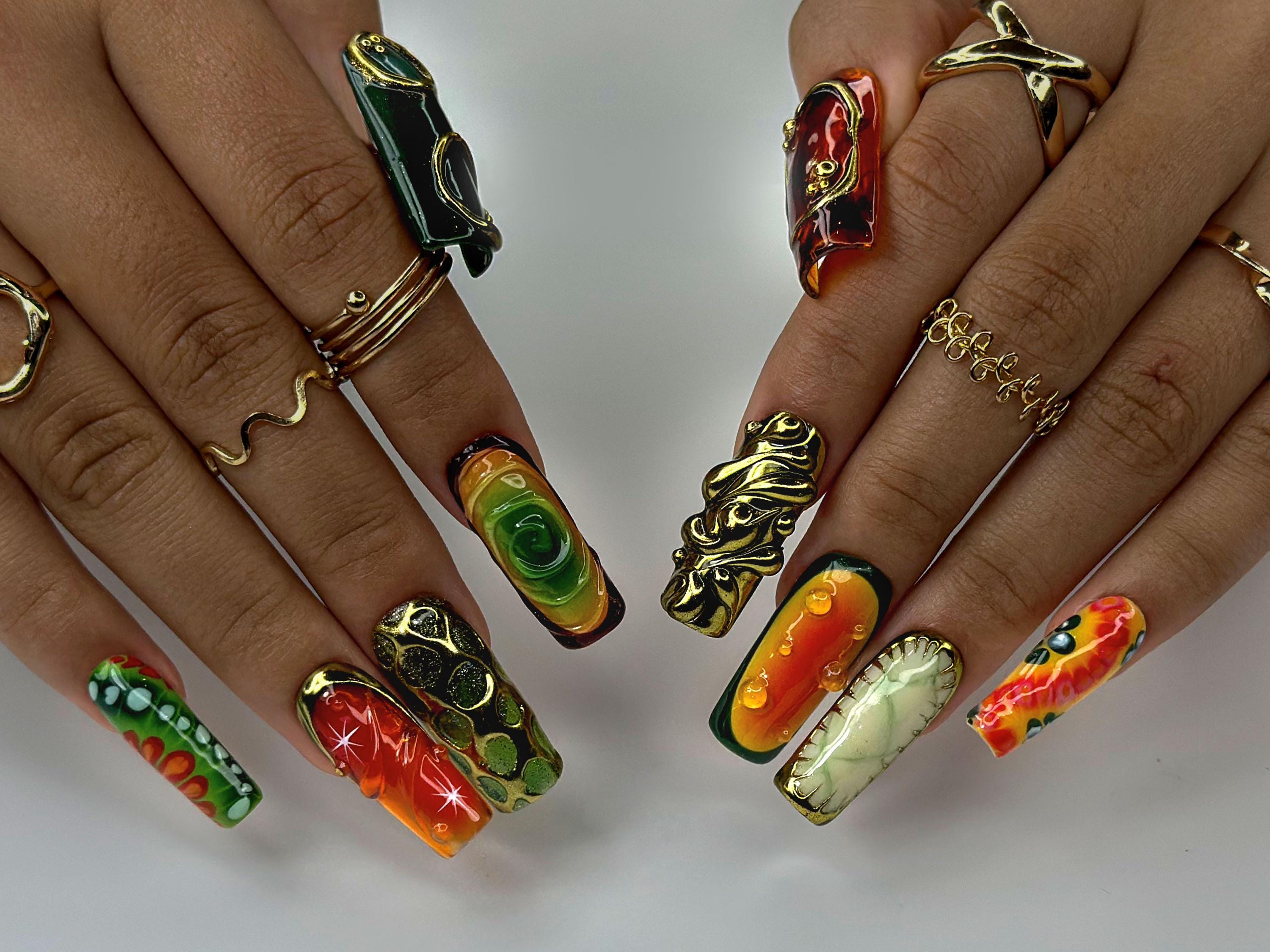 Tropical Jungle Vine Nails That Pop