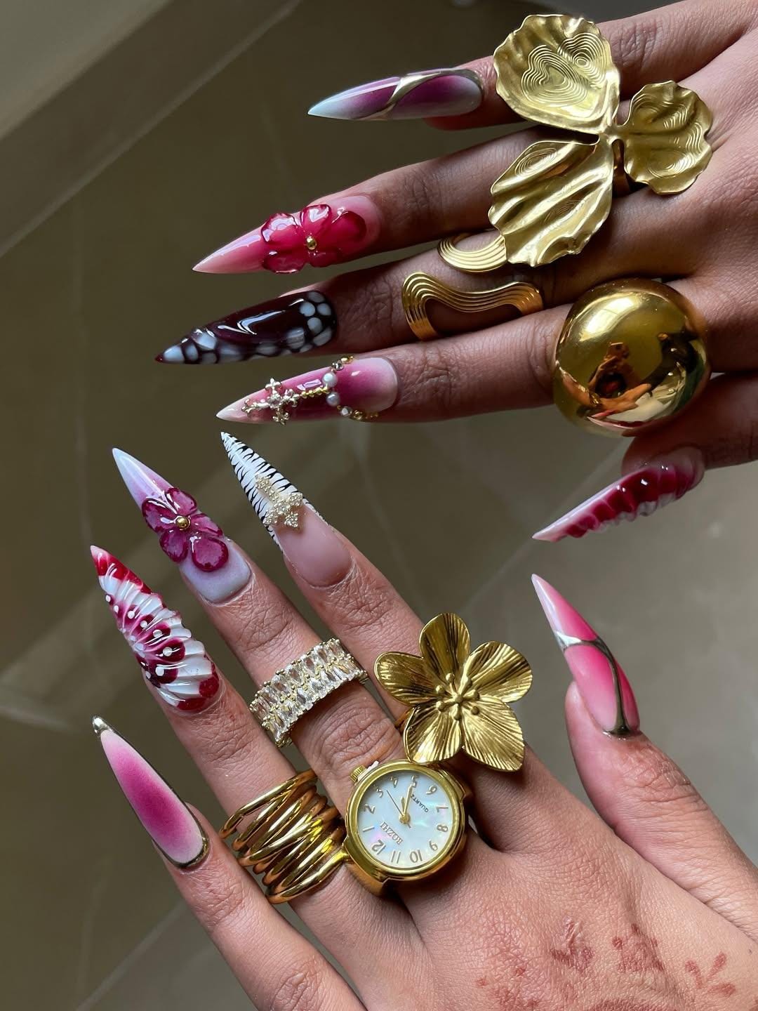 Q*ん様 ネイル グリッター ラメ ホロ 等 まとめ売り 大量 レッド3D