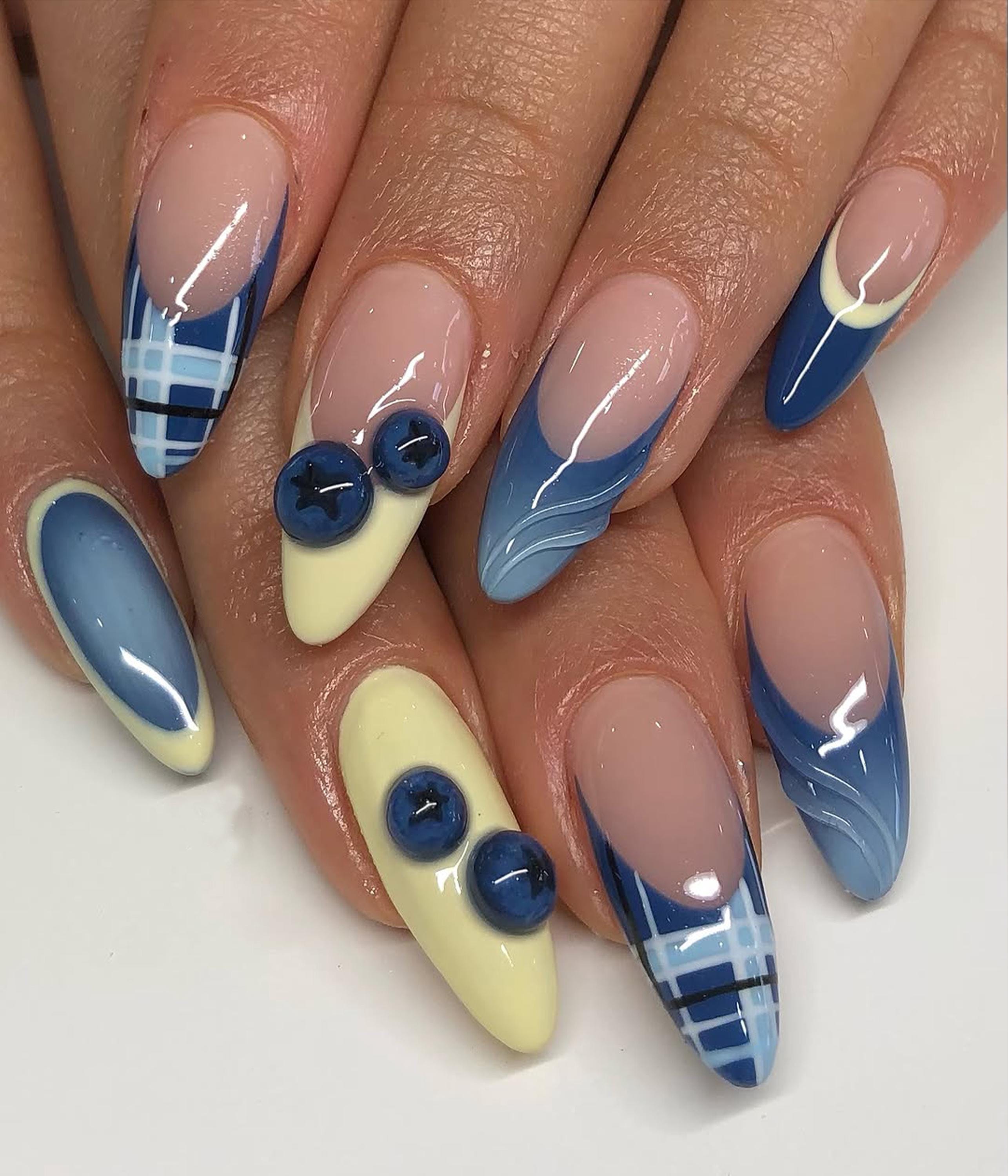 #013 ネイルチップ　ブルーネイル ブルーのマグネットネイル ネイルチップ（つけ爪） yuki-nail 通販