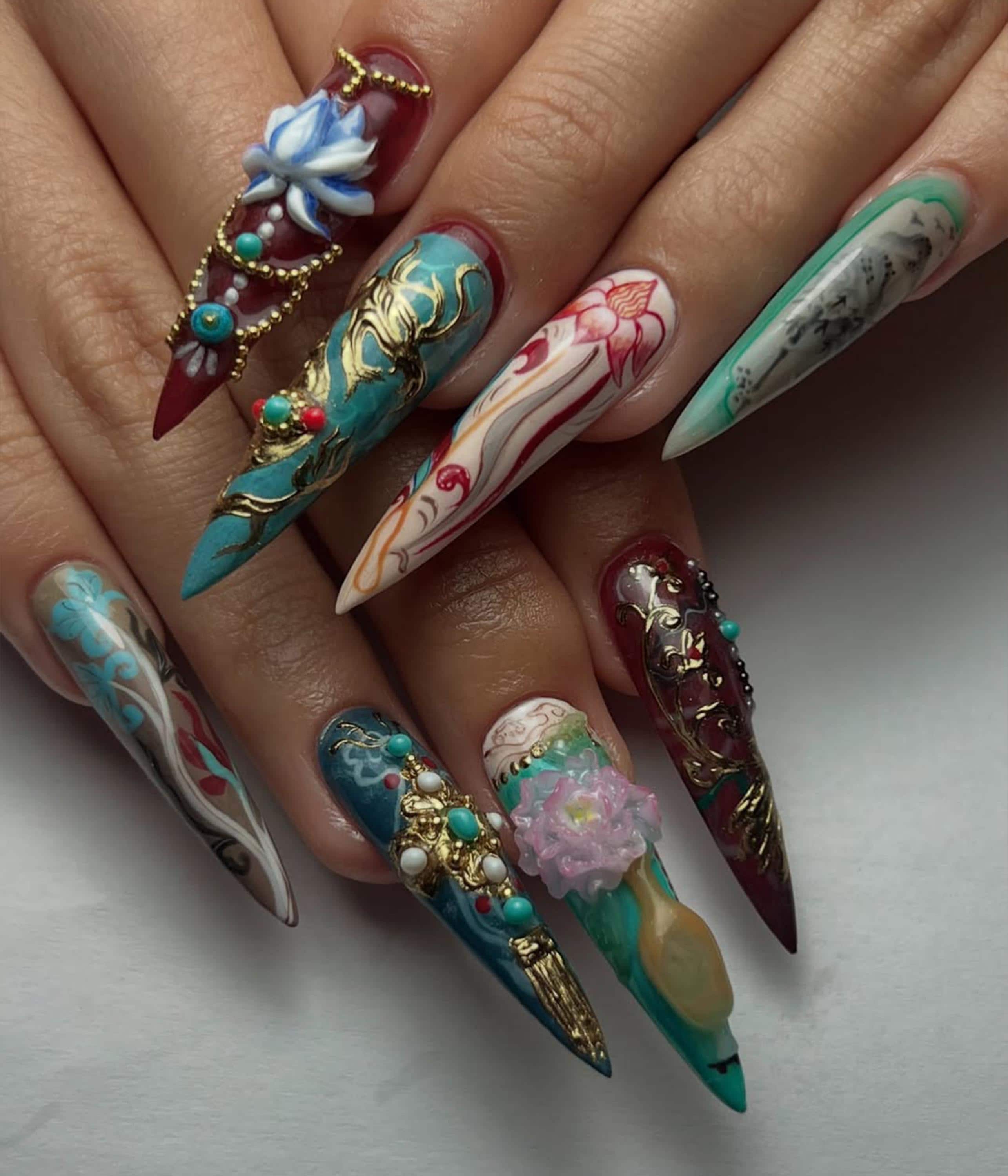 Birthday Nails with 3D Petal Magic