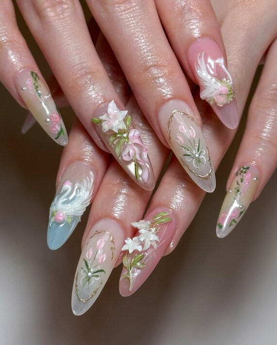 5 Mini Limes à Ongles Colorées Avec Motifs Fleurs - Mignon Et Pratique