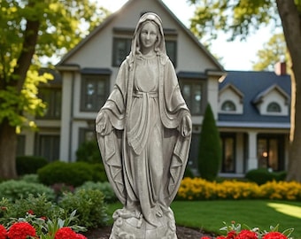 33" Concrete Immaculate Virgin Mary Statue