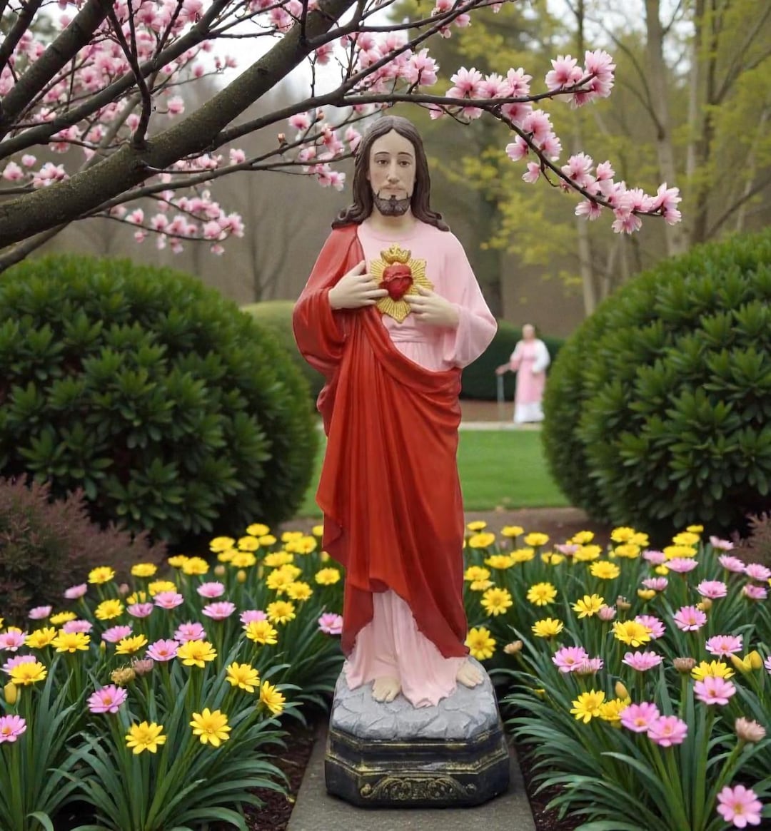 Large Sacred Heart of Jesus Statue 4ft | Hand-painted Solid