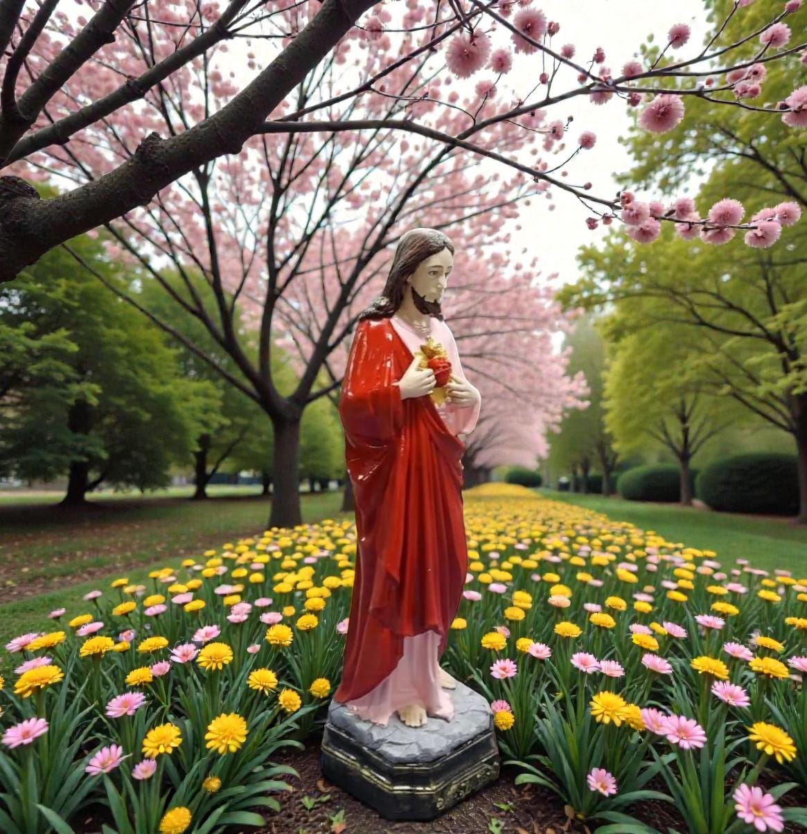 Large Sacred Heart of Jesus Statue 4ft | Hand-painted Solid