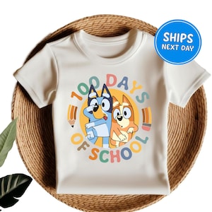 100 Days Of School Blue Dog Shirt 100 Days Of School Shirt Happy 100 Days Of School Shirt Boys Blue Dog 100 Days Of School Shirt Cartoon Tee