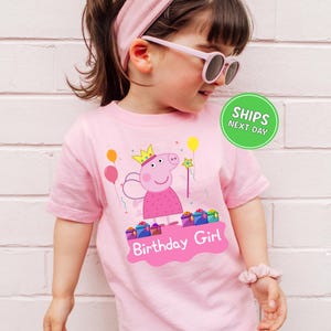 Pig Birthday Girl Shirt Pink Pig Birthday Shirt Personalized Birthday Girl Shirt Kids Birthday Shirt Toddler Cute Pig Shirt Birthday Party
