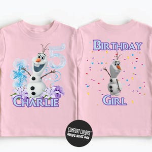 Disney Frozen Olaf Birthday Girl Shirt Custom Disney Princess Shirt Personalized Birthday Girl Shirt Frozen Birthday Shirt Toddler Frozen