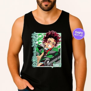 Demon Slay Tanjiro Tank Top Anime Demon Tank Top Slayer Anime Tank Top Anime Tanjiro Tank Top Anime Top Gift Unisex Shirt Anime Shirt Demon
