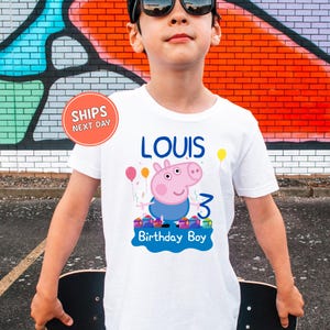 Custom Pig Birthday Boy Shirt Personalized Pig Birthday Shirt Birthday Girl Shirt Kids Birthday Shirt Toddler Cute Pig Shirt Birthday Party