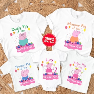 Custom Pig Family Birthday Shirt Personalized Pig Birthday Shirt Birthday Girl Shirt Birthday Shirt Toddler Cute Pig Shirt Birthday Party