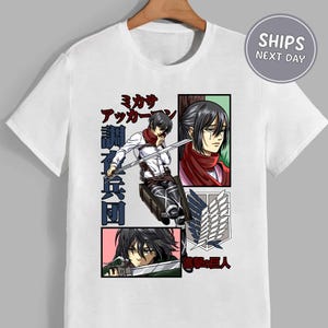 Mikasa Anime Shirt Mikasa Ackerman Attack Titan Shirt Mikasa Manga Aot Shirt Eren Anime Graphic Sweatshirt Attack Titan Shirt Eren Aot Tee