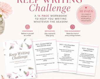 Reto de escritura de 10 días / Reto de escritura de ficción / Ideas para escribir para autores / Cuaderno de ejercicios para autores / Ideas para cuentos cortos