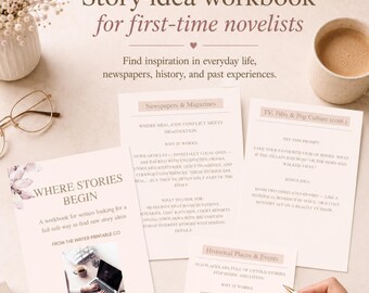 Where Stories Begin Workbook | Story Idea Prompts for New Writers | Finding Ideas Printable Workbook for Authors | Novel Writing Guide