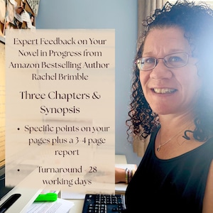 Könnte beinhalten: Ein Service für Expertenfeedback zu einem Romanmanuskript von der Bestsellerautorin Rachel Brimble, umfasst drei Kapitel und ein Exposé, spezifische Anmerkungen, einen 3-4-seitigen Bericht und eine Bearbeitungszeit von 28 Arbeitstagen.