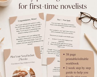 Schrijf je roman in slechts 2 weken | Romanplanner | Werkboek voor fictieschrijven | Romanschrijven | Printbaar en bewerkbaar werkboek voor schrijvers