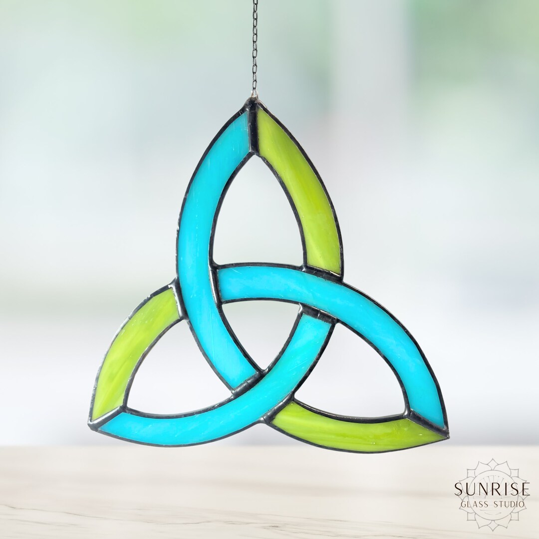 Trinity Knot Stained Glass Suncatcher Celtic Knotwork Stained Glass Sun