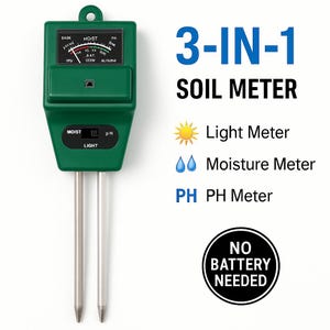 3-in-1 Soil pH Meter – Plant Tester for Moisture, Light E pH – Garden Soil Tester for Houseplants, Lawn & Outdoor Use