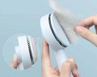 Pet Hair Remover Brush – Self-Cleaning Grooming Comb for Dogs & Cats, Deshedding Tool for Loose Fur