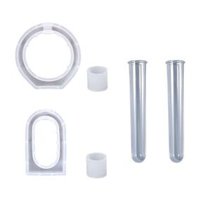May include: A set of clear silicone molds for making resin crafts. The set includes two tube molds, a ring mold, and two small cylinder molds.