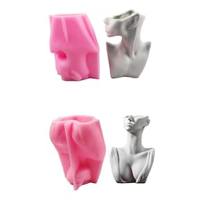 DIY Body Half-body Vase Silicone Mold Handmade Garden Succulents Concrete Flower Pot Plants Holder Mold Home Decor