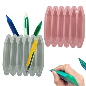Molde de silicona para crayón de doble punta, para fundición de resina DIY