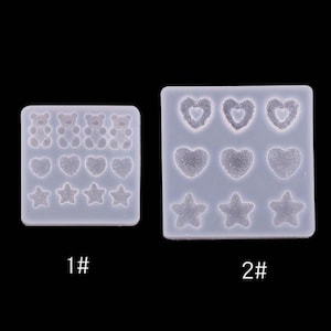 DIY Hairpin Pendants Resin Molds Cute Cartoon Bear Star Heart Shaped Hair Clips Silicone Mold for Women Girls Crafts Supplies