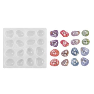 Molde de silicone geométrico para pedras, ideal para confecção de pingentes e joias.