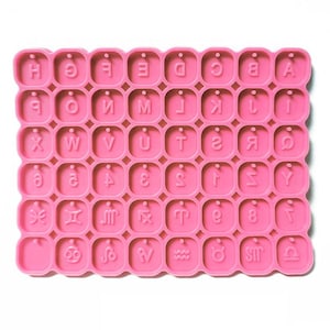 DIY Alfabeto Letra Zodíaco Constelação Signo Pingente Silicone Molde Artesanal Chaveiro Colar Pulseira Encantos Molde de Fundição