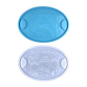 DIY Christmas Oval Rectangular Shape Coaster Silicone Mold Handmade Food Station Serving Tray Storage Dish Plate Mold Home Decor