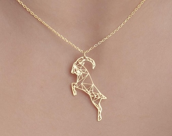 Dainty Goat Necklace, Goat Lover Gift, Animal Jewelry, Capricorn Pendant, Aries Charm, Zodiac Necklace, Goat Memorial Gift For Girlfriend