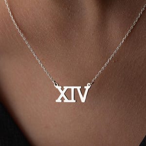 Custom Roman Numeral Necklace Special Date Necklace Silver Roman Numeral Jewelry Angel Number Necklace Personalized Date of Birth Necklace