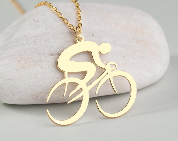 Cyclist Bike Necklace Bicycle Jewelry, Biker Charm, Bike Lover Gift For Her, Bicyclist Gift, Cycling Jewelry