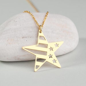 Collier étoile drapeau américain en argent 925, bijoux des États-Unis, pendentif patriotique, bijoux amérindiens, cadeau du jour de l'indépendance, 4 juillet