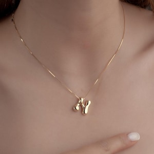 Collar con inicial de burbuja en plata de ley 925, colgante de globo, regalo personalizado, dije de inicial en 3D, joyería con monograma, regalo para ella
